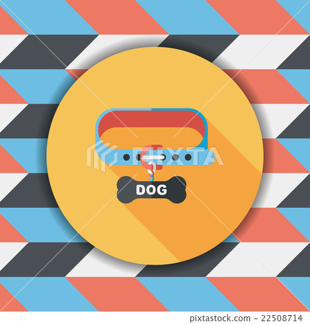 Pet dog chains flat icon with long shadow,eps10 Pet dog chains flat icon with long shadow,eps10 22508714