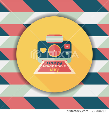 Valentine's Day camera photo flat icon with long shadow,eps10 22508715