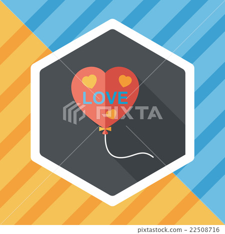 love balloons flat icon with long shadow,eps10 love balloons flat icon with long shadow,eps10 22508716