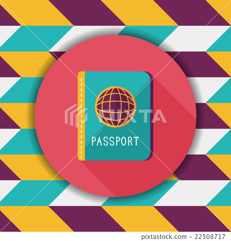 Passport icon, flat icon with long shadow Passport icon, flat icon with long shadow 22508717