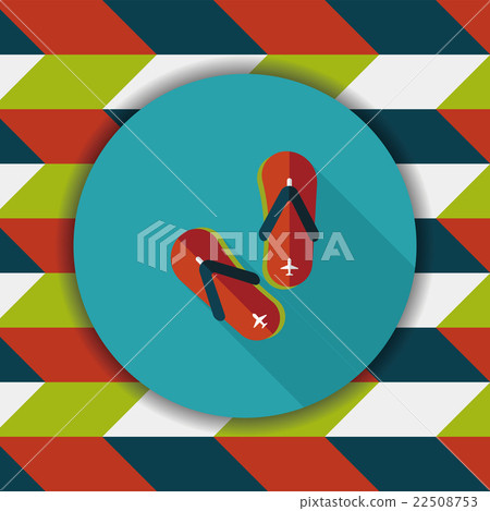 flip flop flat icon with long shadow - Stock Illustration [22508753 ...