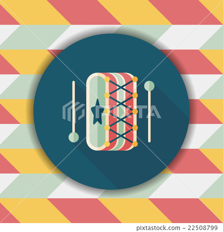 drum flat icon with long shadow,eps10 22508799
