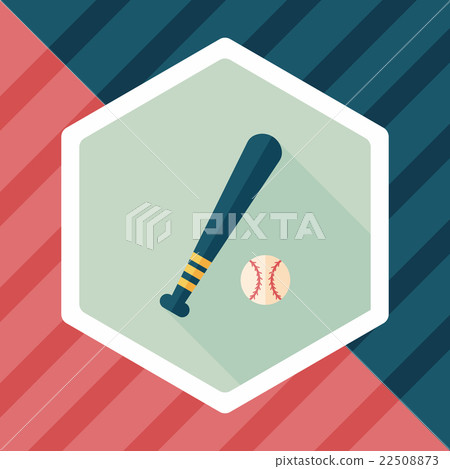 Baseball flat icon with long shadow,eps10 22508873
