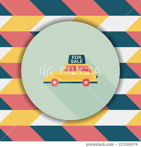 shopping sale car flat icon with long shadow,eps10 22508874