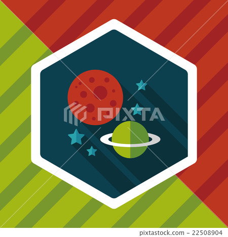 Space planet flat icon with long shadow,eps10 - Stock Illustration ...