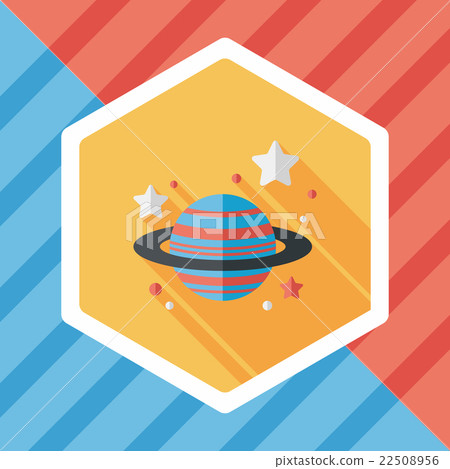 Space planet flat icon with long shadow,eps10 - Stock Illustration ...
