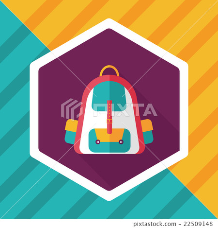 Backpack flat icon with long shadow,eps10 - Stock Illustration ...