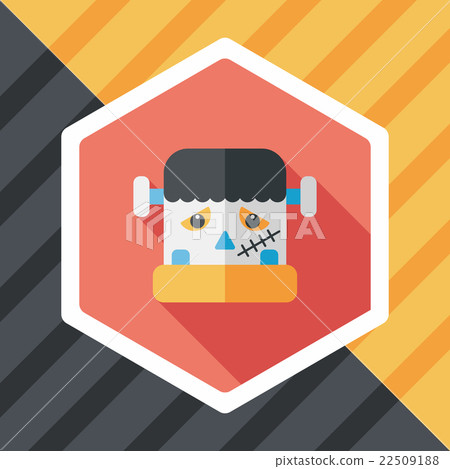 Frankenstein flat icon with long shadow,eps10 22509188