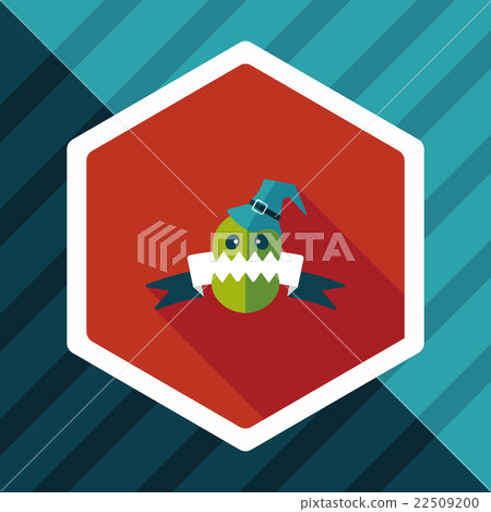 Halloween flag flat icon with long shadow,eps10 - Stock Illustration ...