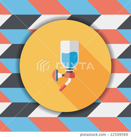 Pet water drinking flat icon with long shadow, eps10 22509569