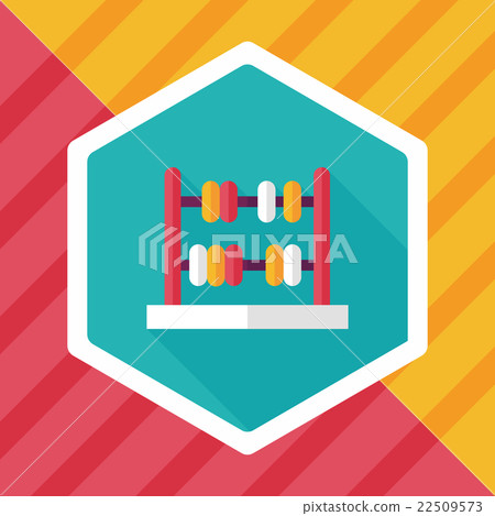 abacus calculation flat icon with long shadow,eps10 22509573