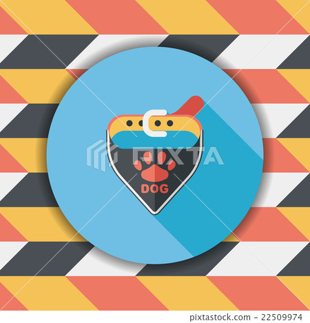Pet dog chains flat icon with long shadow,eps10 22509974