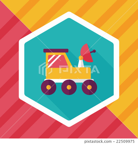 Space Rover flat icon with long shadow,eps10 22509975