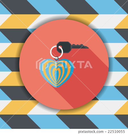 Valentine's Day lover keychain flat icon with long shadow,eps10 Valentine's Day lover keychain flat icon with long shadow,eps10 22510055