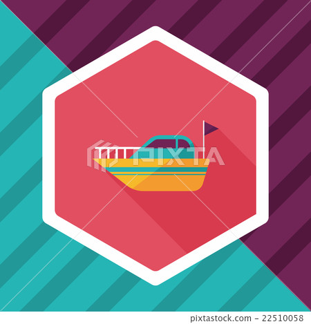 Yacht flat icon with long shadow,eps10 Yacht flat icon with long shadow,eps10 22510058