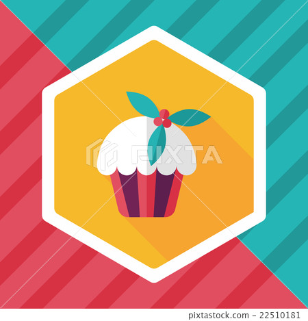 Christmas cake flat icon with long shadow,eps10 Christmas cake flat icon with long shadow,eps10 22510181