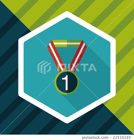 medal flat icon with long shadow,eps10 medal flat icon with long shadow,eps10 22510183