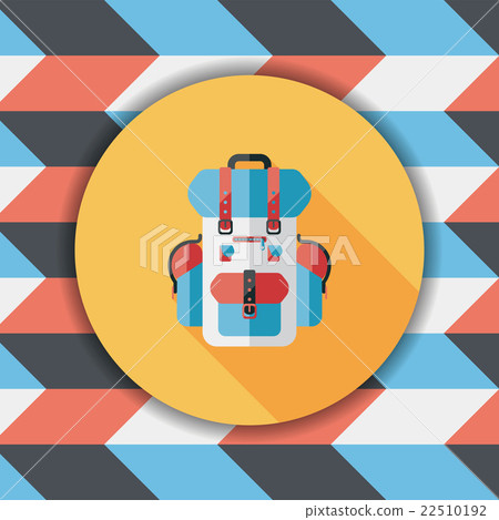 backpack flat icon with long shadow - Stock Illustration [22510192] - PIXTA