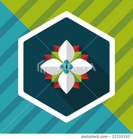 poinsettia flat icon with long shadow, eps10 poinsettia flat icon with long shadow, eps10 22510193