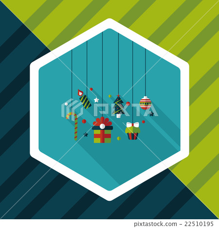Christmas hanging flat icon with long shadow,eps10 Christmas hanging flat icon with long shadow,eps10 22510195