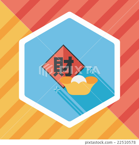 Chinese New Year flat icon with long shadow,eps10, Chinese festi Chinese New Year flat icon with long shadow,eps10, Chinese festi 22510578