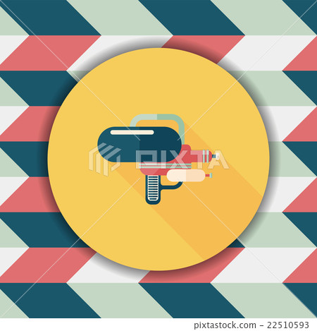 Water Gun flat icon with long shadow 22510593