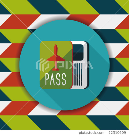 Passport icon, flat icon with long shadow 22510609