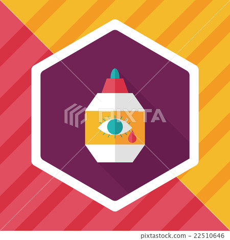 Eye Drop flat icon with long shadow,eps10 22510646