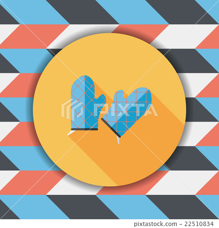 kitchenware oven mitts flat icon with long shadow,eps10 kitchenware oven mitts flat icon with long shadow,eps10 22510834