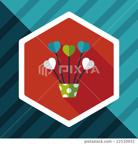 heart flower flat icon with long shadow,eps10 - Stock Illustration ...