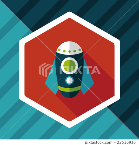 Rocket flat icon with long shadow,eps10 22510936