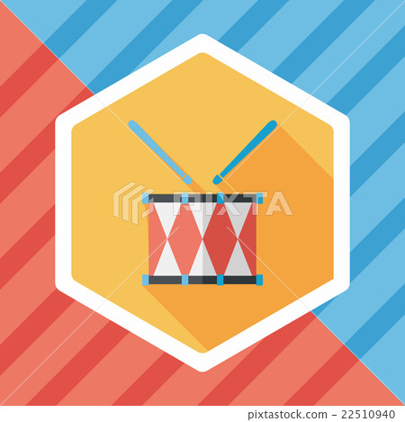 drum flat icon with long shadow,eps10 22510940
