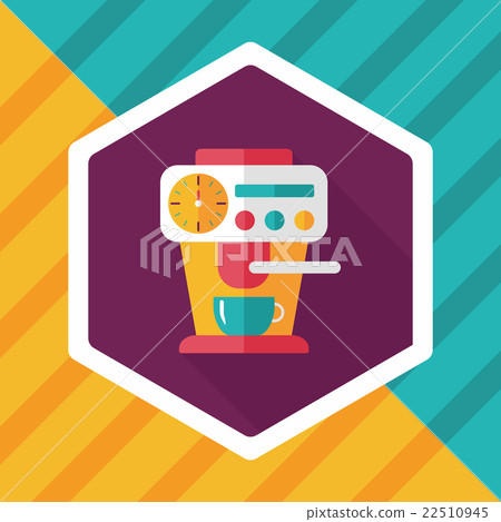 coffee machine flat icon with long shadow,eps10 coffee machine flat icon with long shadow,eps10 22510945