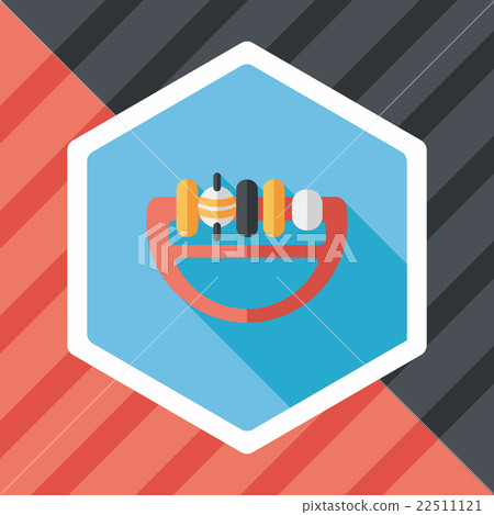 baby Rattle flat icon with long shadow,eps10 22511121