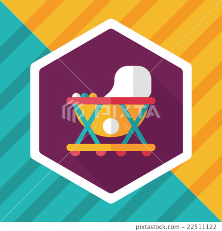 Baby walker flat icon with long shadow,eps10 Baby walker flat icon with long shadow,eps10 22511122