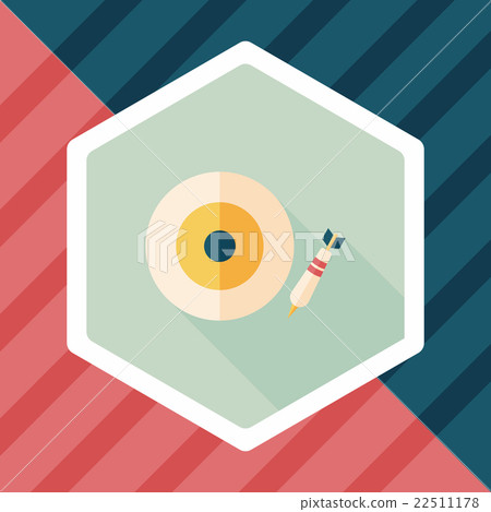 Darts target flat icon with long shadow,eps10 22511178