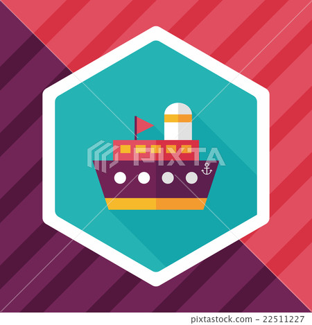 ship boat flat icon with long shadow,eps10 - Stock Illustration ...