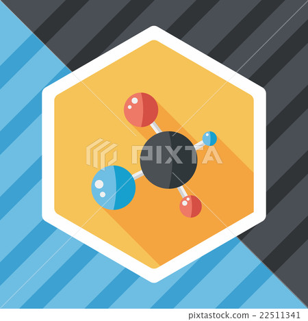 Molecule flat icon with long shadow,eps10 - Stock Illustration ...