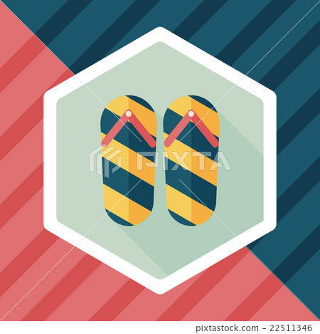 flip flop flat icon with long shadow,eps10 - Stock Illustration ...