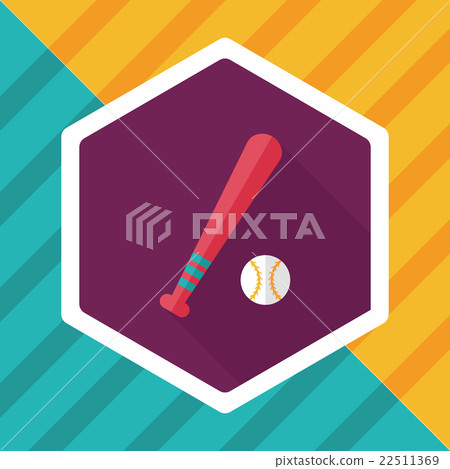 Baseball flat icon with long shadow,eps10 Baseball flat icon with long shadow,eps10 22511369