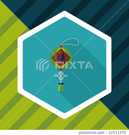 Chinese New Year flat icon with long shadow,eps10, Chinese festi 22511370