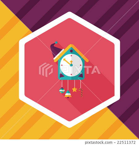 Cuckoo clock flat icon with long shadow,eps10 Cuckoo clock flat icon with long shadow,eps10 22511372