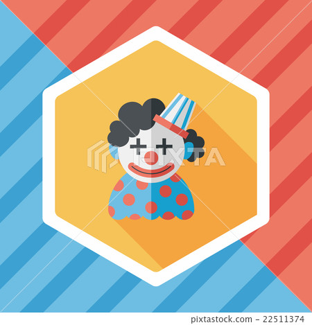 Clown flat icon with long shadow,eps10 Clown flat icon with long shadow,eps10 22511374
