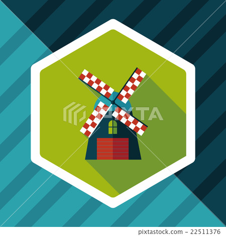 windmill flat icon with long shadow,eps10 22511376
