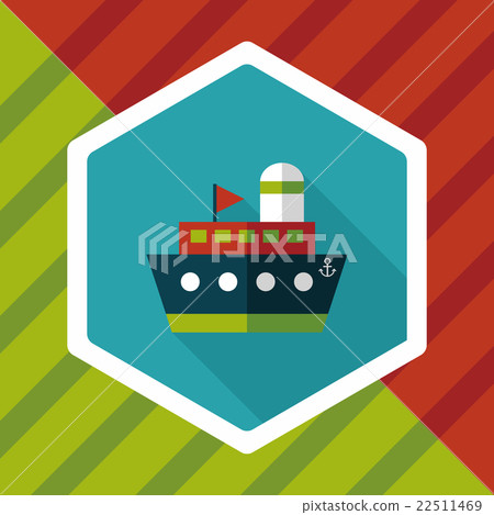 ship boat flat icon with long shadow,eps10 - Stock Illustration ...