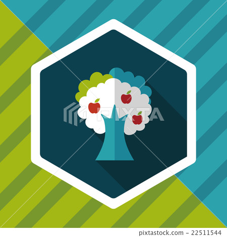 apple tree flat icon with long shadow,eps10-插圖素材 [22511544] - PIXTA圖庫