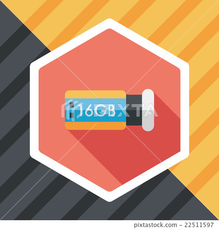 Usb flash memory flat icon with long shadow,eps10 - Stock Illustration ...