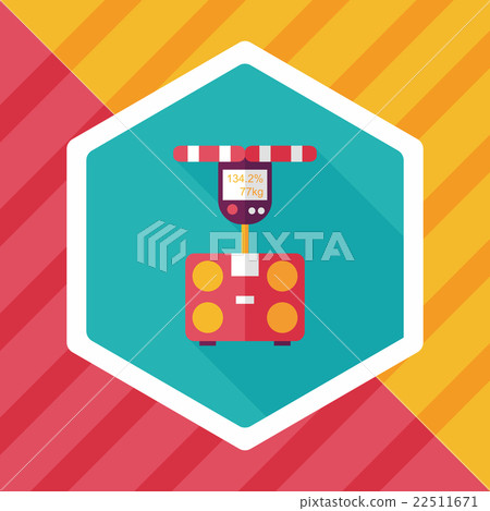Weight scale flat icon with long shadow,eps10 - Stock Illustration ...