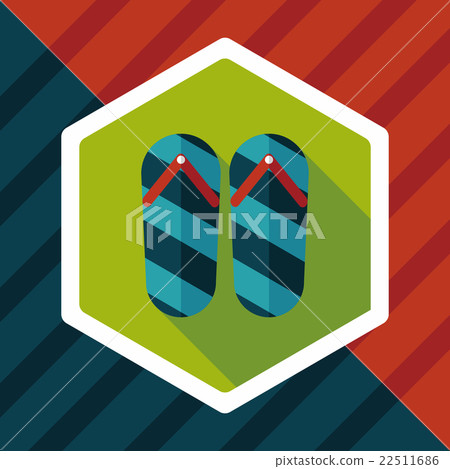 flip flop flat icon with long shadow,eps10 - Stock Illustration ...