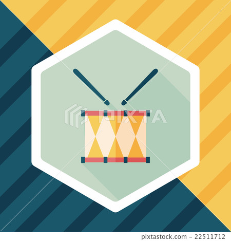 drum flat icon with long shadow,eps10 - Stock Illustration [22511712 ...